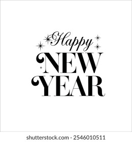 Elegant Happy New Year 2025 Black and White Greeting Design

Minimalist New Year Greeting Card Design with Floral Accents
