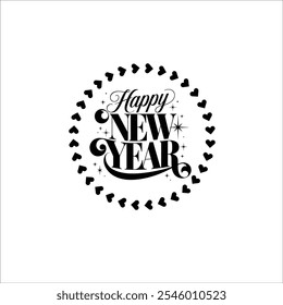 Elegant Happy New Year 2025 Black and White Greeting Design

Minimalist New Year Greeting Card Design with Floral Accents
