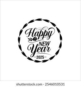 Elegant Happy New Year 2025 Black and White Greeting Design

Minimalist New Year Greeting Card Design with Floral Accents
