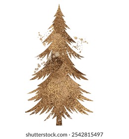 Elegant Happy New Year elements with little star, pine leaves, snowflake on emerald green background. Design for Season's Greeting, Christmas, cover.