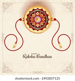 Elegant Happy Raksha bandhan Indian traditional festival card vector