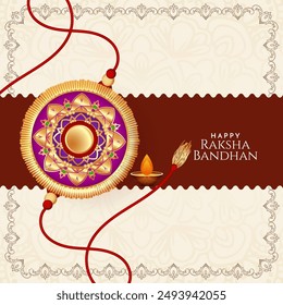 Elegant Happy Raksha Bandhan Indian festival celebration card vector