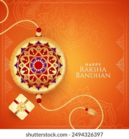 Elegant Happy Raksha bandhan Indian traditional festival card vector