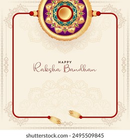 Elegant Happy Raksha Bandhan religious Indian festival background vector