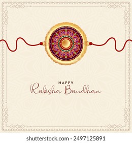 Elegant Happy Raksha Bandhan religious Indian festival background vector