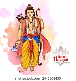 Elegant Happy Shree Ram Navami Indian festival greeting card vector