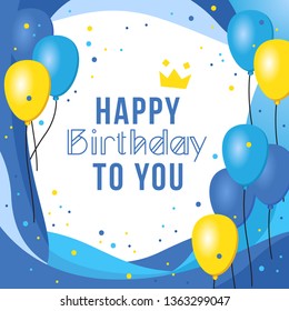 Elegant happy themed colorful birthday gift card, suitable both online and offline use