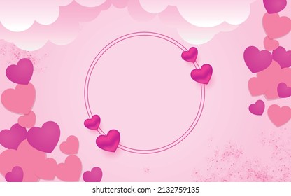 Elegant happy valentine's day stylish frame background 