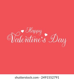 Elegant "Happy Valentine's Day" text design in a stylish, decorative font with hearts, perfect for celebrating love and affection.