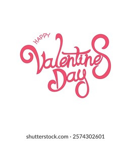 Elegant 'Happy Valentine's Day' text design, perfect for social media and romantic projects.