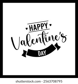 Elegant Happy Valentine's Day  Typography Vector Design