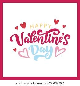 Elegant Happy Valentine's Day  Typography Vector Design