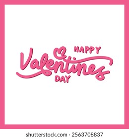 Elegant Happy Valentine's Day  Typography Vector Design