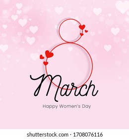 Elegant happy womens day march 8th banner. Eps 10 vector illustration.
