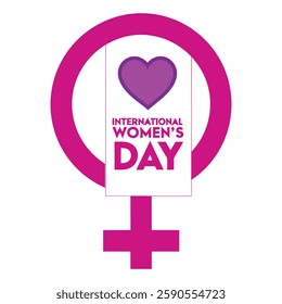 Elegant Happy Women's Day vector illustration featuring floral decorations, female silhouettes, and inspirational typography for greeting cards, posters, and social media.