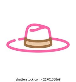 elegant hat color icon vector. elegant hat sign. isolated symbol illustration