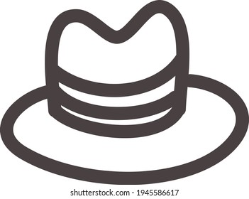 Eleganter Hut, Illustration, Vektorgrafik auf weißem Hintergrund