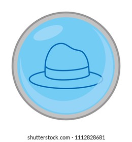 elegant hat man object emblem