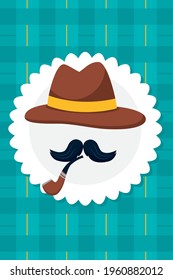 diseño elegante de sombrero y bigote