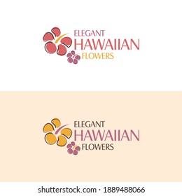 Elegant Hawaiian Flowers logo featuring two Hawaiian Hibiscus flowers