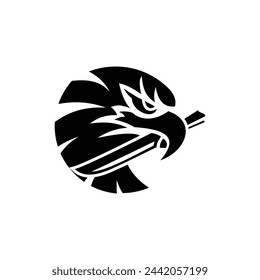 elegante cabeza águila con diseño de concepto de logotipo de ojo de cuchillo