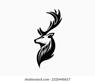 Elegante Kopfelk Hirsch Logo Vorlage Inspiration