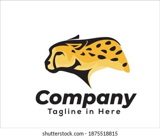 elegant head sport cheetah, tiger, lion, jaguar logo mascot design illustration