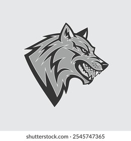 Elegant head wolf art logo design inspiration
