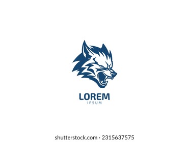 imagen elegante del logo de dibujo de la vista del lobo de la cabeza inspiración