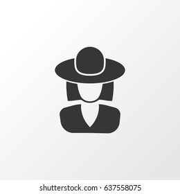 Elegant Headgear Icon Symbol. Premium Quality Isolated Hat Element In Trendy Style.