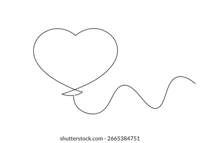 Elegant Heart Divider continues Single Line Art Vector Design