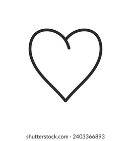 Elegant Heart Icon - Linear Vector Stylish Love Pictogram. 