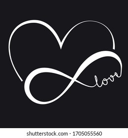 Elegant, heart, infinity, symbol, vector illustration