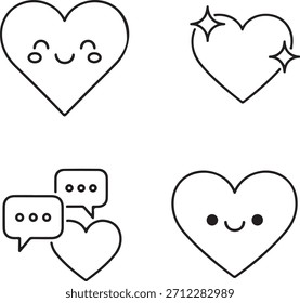 Elegant Heart Outline Vector for Valentine’s Day Design