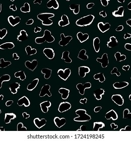 Elegante patrón Corazón en estilo Leopardo Print. Ilustración de vectores repetitivos