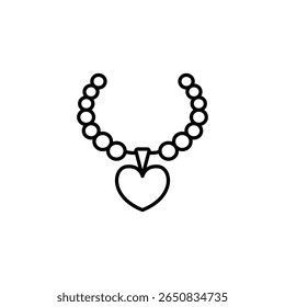 Pingente de coração elegante no colar frisado Projeto de arte de linha minimalista