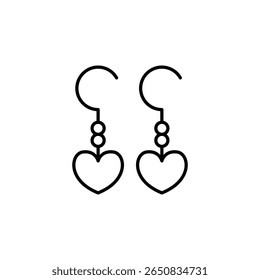 Elegant Heart Shaped Earrings Dangle With A Minimalist Outline Style