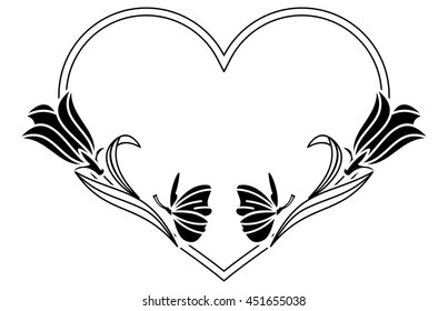 Elegant Heart Shaped Frame Bluebells Vector Stock Vector (Royalty Free