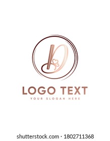 An elegant and heart themed letter type D  logo template, Vector logo for business and company identity 