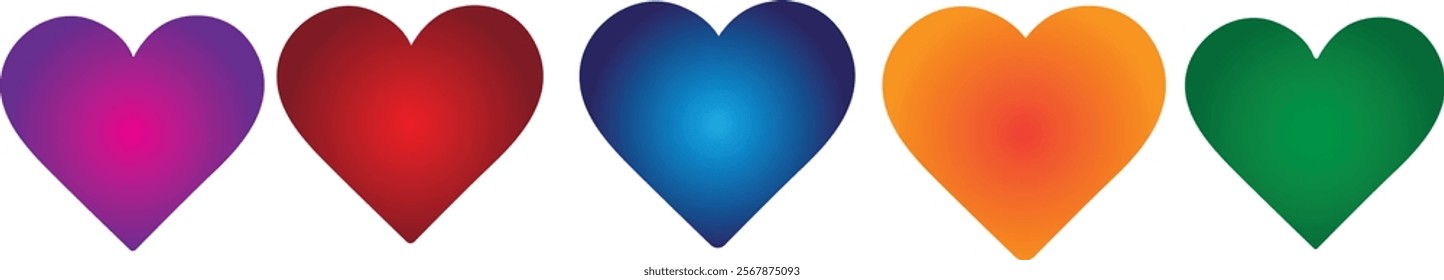 Elegant Heart Vector Set Beautiful Love Icons for Creative Designs