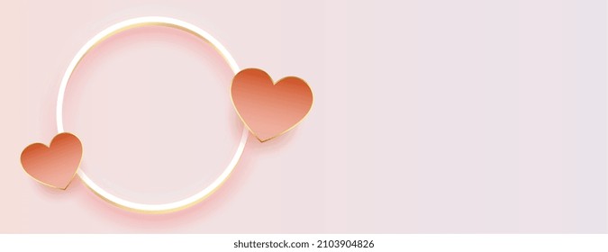elegant hearts frame with text space