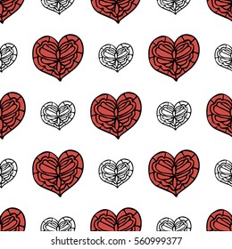 Elegant hearts pattern for background or textile