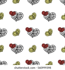 Elegant hearts pattern for background or textile