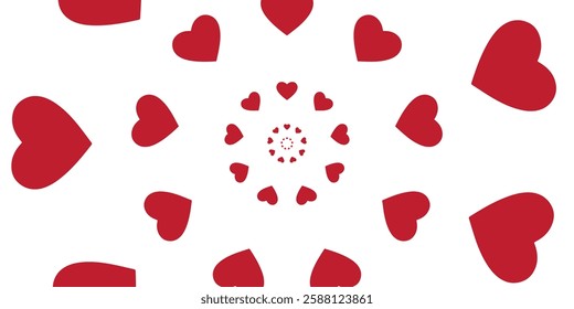 Elegant Hearts Pattern on White Background, Beautiful hearts design on a clean white background, perfect for Valentine's Day, love-themed projects, wedding invitations, romantic greeting cards, and di