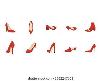 Elegant Heels Illustration Element Set