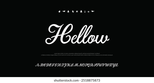 Elegant Hellow Font Uppercase Lowercase and Number. wedding font, Classic Lettering Minimal Fashion Designs. Typography modern serif fonts regula