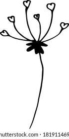 Elegant herb hand drawn in vector. Simple floral doodle illustration for print, greeting card, stickers, wedding design, packaging, natural cosmetic line or poster. Natural icon isolated on white