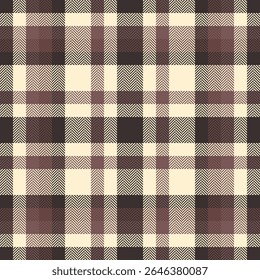 Elegant herringbone plaid pattern in warm brown and cream tones.  Perfect for autumnal designs, textiles, or backgrounds.