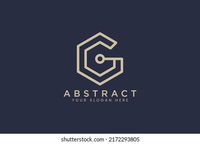 elegant hexagon about letter G for Tech and connect logo