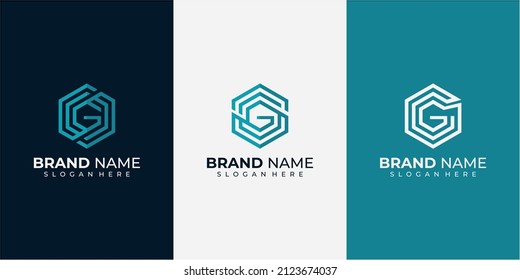 elegant hexagon letter G logo design vector, creative G logo design